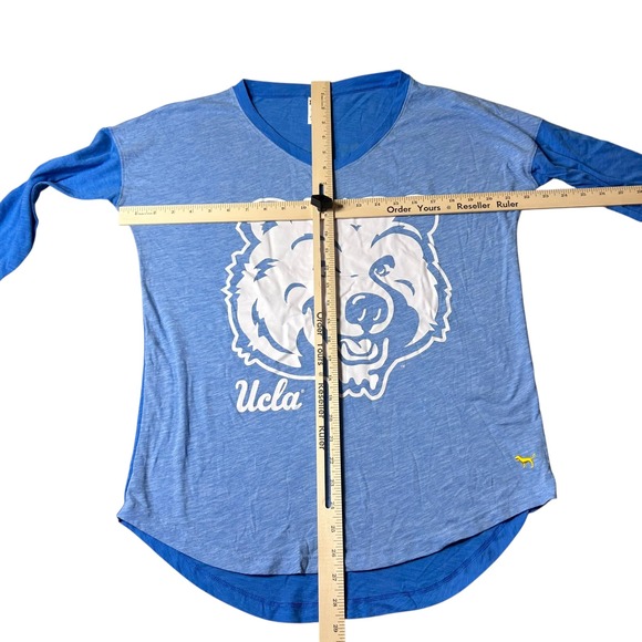 UCLA‎ Bruins T Shirt Women M Blue PINK Victoria's Secret  Bear Graphic Oversized - Picture 7 of 12